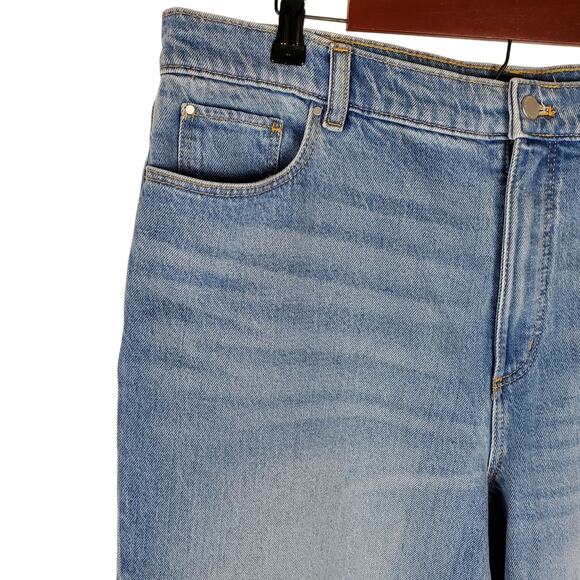 NEW Ann Taylor Straight Jeans Sz 14 Light Indigo Blue Wash Stretch Denim 28" Ins - Picture 4 of 16